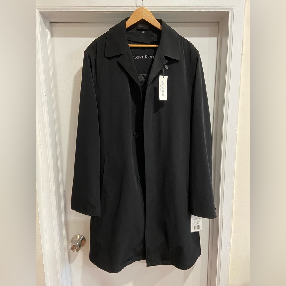 Calvin Klein Men’s Park Trench/Raincoat-42XL in Black- BRAND NEW, NEVER WORN